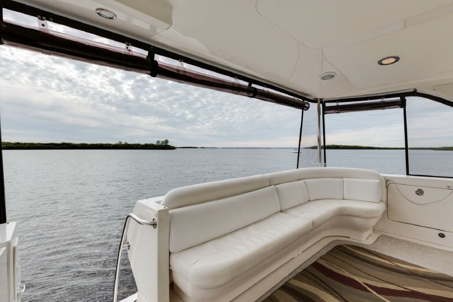 Yacht interior, stern of yacht