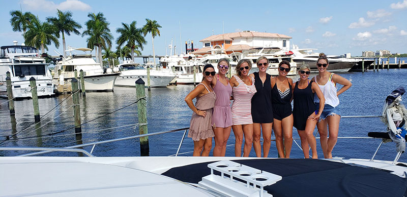 Female crew at the marina